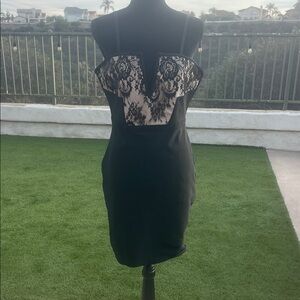 Windsor Black and Cream Lace Backless Dress